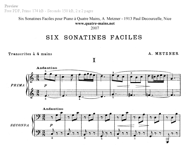 Sonatines -- Piano 4 Mains 5